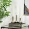 Silver Aluminum Candle Holder with Rounded Base Set